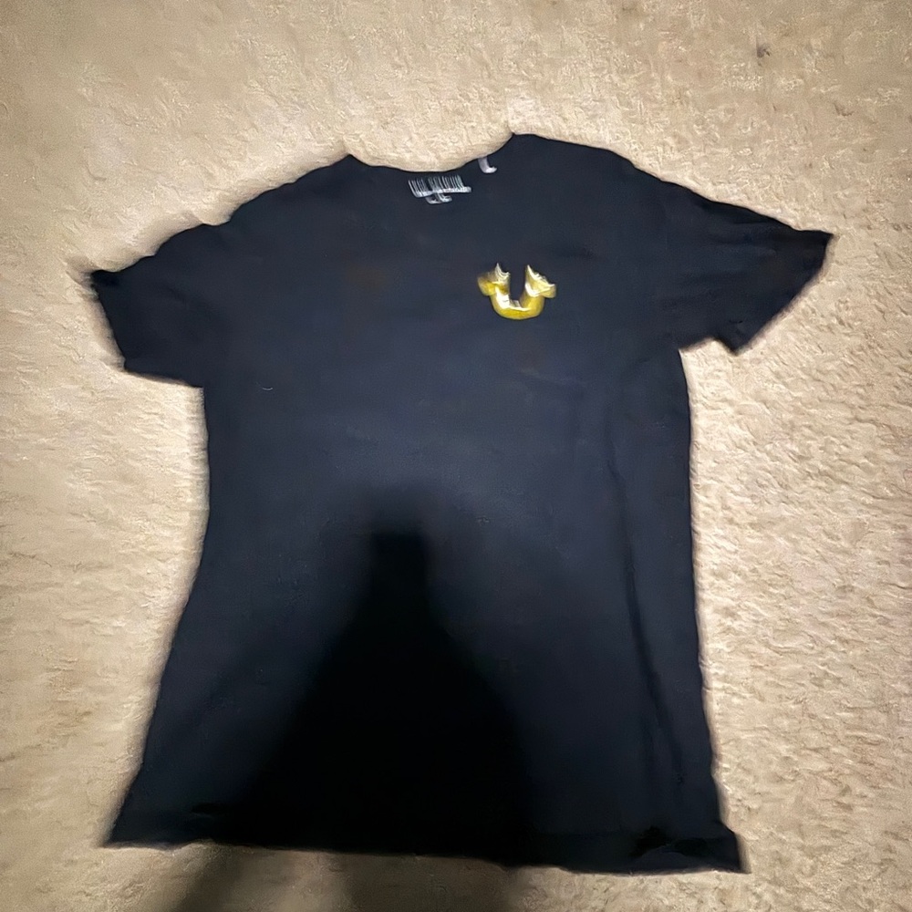 True Religion Charcoal Tee with White Graphic